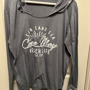 MV Sport Gray Striped Hoodie